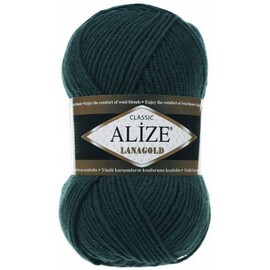 Пряжа Alize "Lanagold" 426 темно зеленый 49% шерсть, 51% акрил 100 гр 240 метров