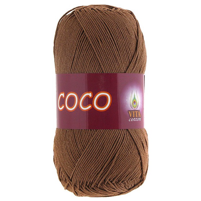 Пряжа Vita-cotton "Coco" 4306 Светлый шоколад 100% мерсеризованный хлопок 240 м 50гр