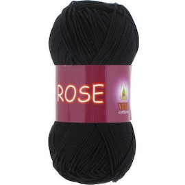 Пряжа Vita-cotton "Rose" 3902 Чёрный 100% хлопок двойной мерсеризации 150м 50 гр